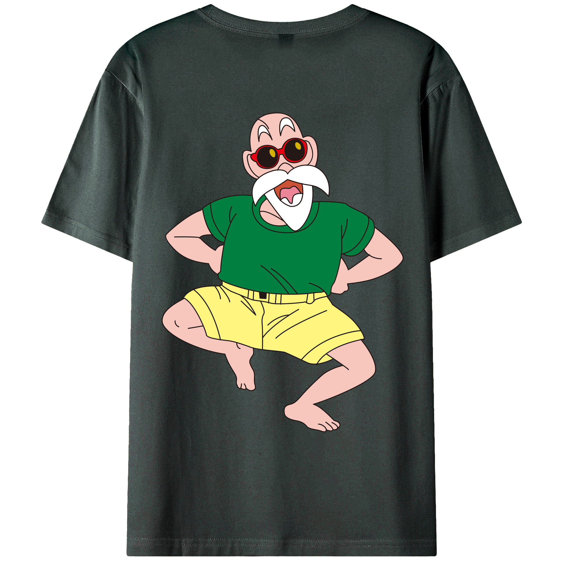 （画像用） ドラゴンボール 亀仙人（かめせんにん） DRAGON BALL Master Roshi Kame Sennin 綿100％ メンズ半袖Tシャツ（バックプリント） 通気性